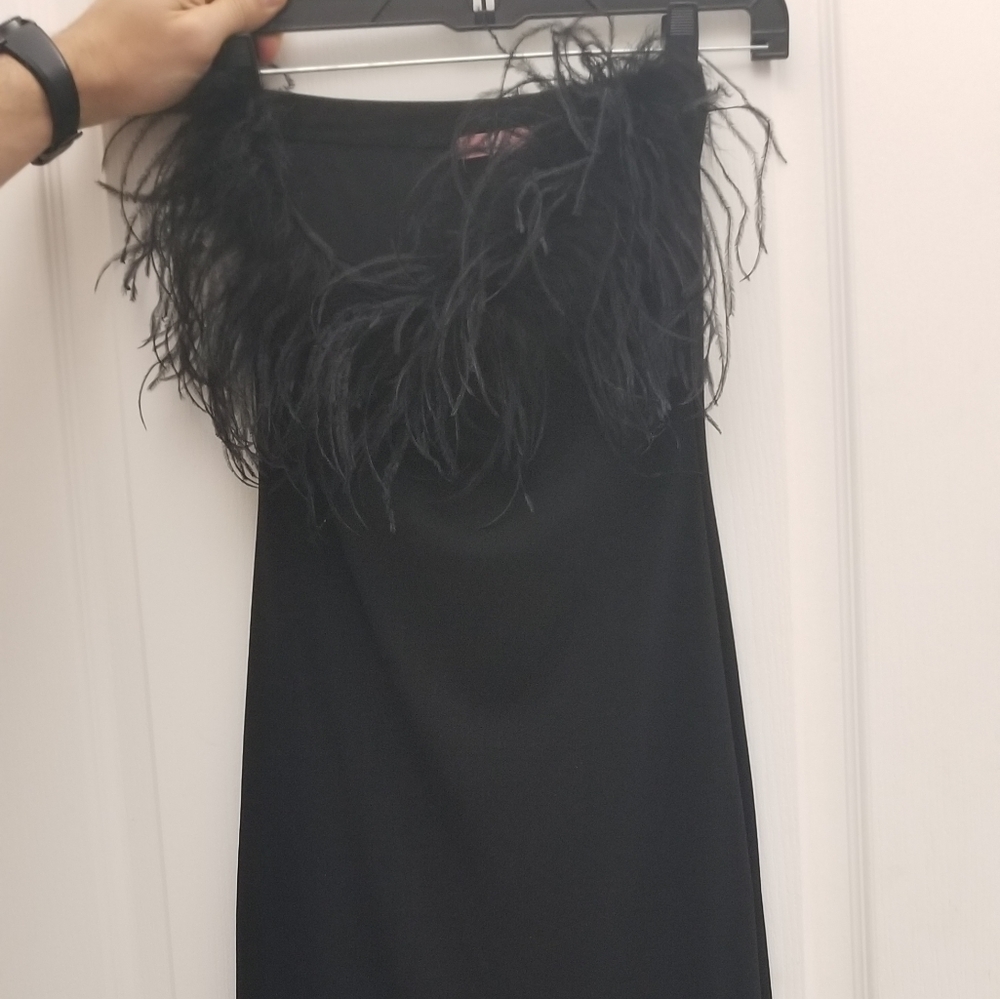 Black Feather Cocktail Dress